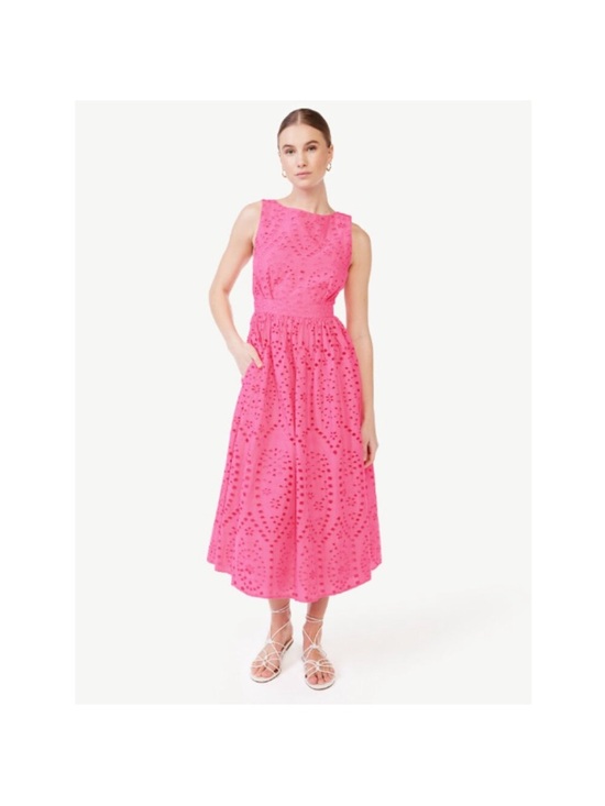 Scoop Dresses & Skirts - Sleeveless Pink Eyelet Midi Dress